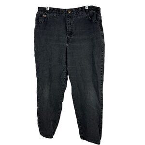 Lee Relaxed Fit Womens Petite Black Denim Jeans Size 16 Stretch Waistband